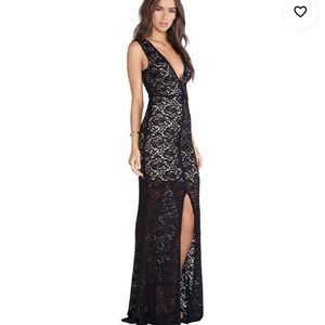 Alice + Olivia Mia Lace Maxi Dress in Black